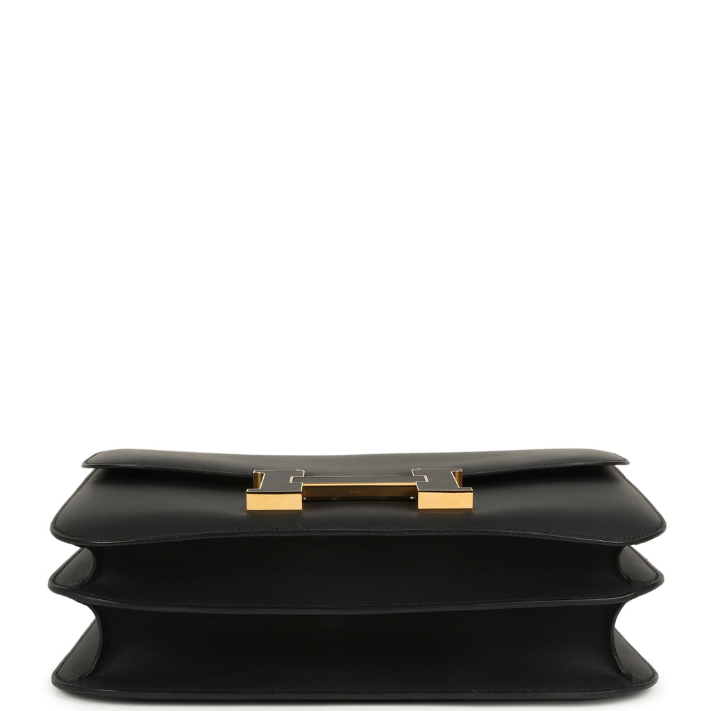Pre-owned Hermes Constance Cartable 29 Black Sombrero Gold Hardware