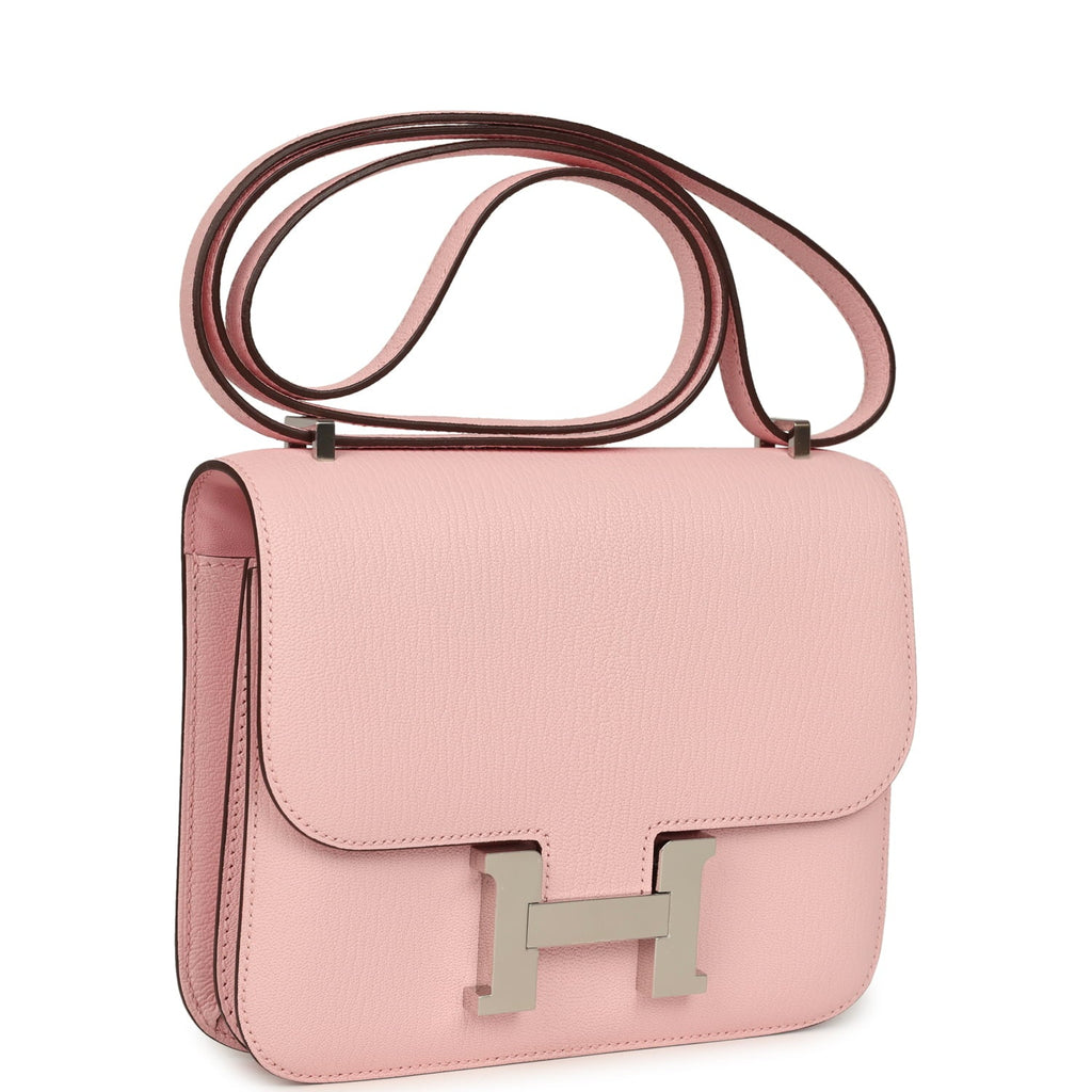 Hermes Constance 18 Rose Sakura Chevre Mysore Palladium Hardware