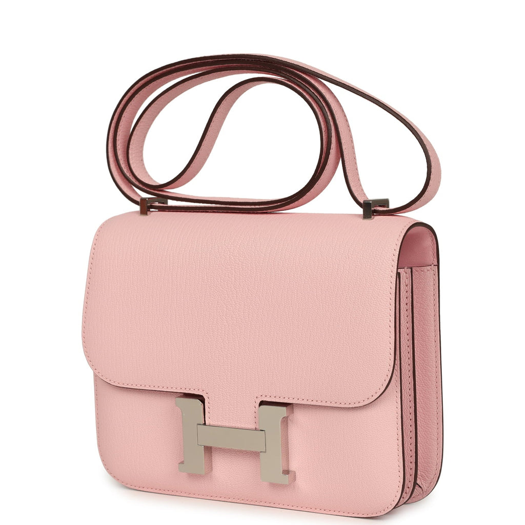 Hermes Constance 18 Rose Sakura Chevre Mysore Palladium Hardware