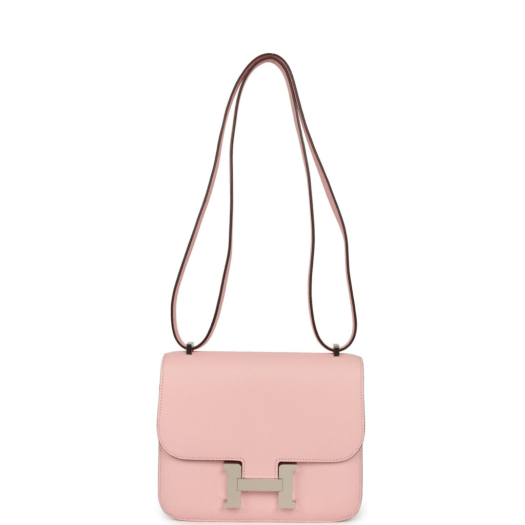 Hermes Constance 18 Rose Sakura Chevre Mysore Palladium Hardware