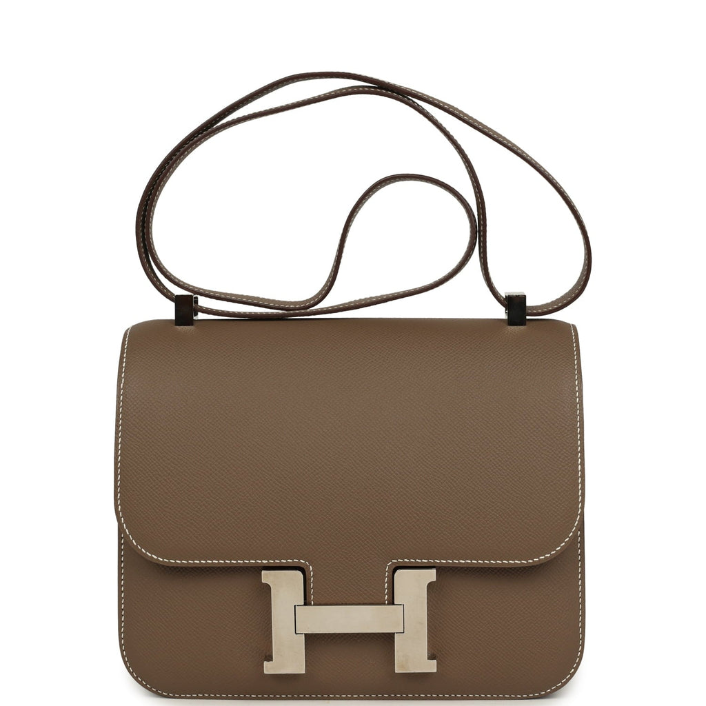 Pre-owned Hermes Constance 24 Etoupe Epsom Palladium Hardware