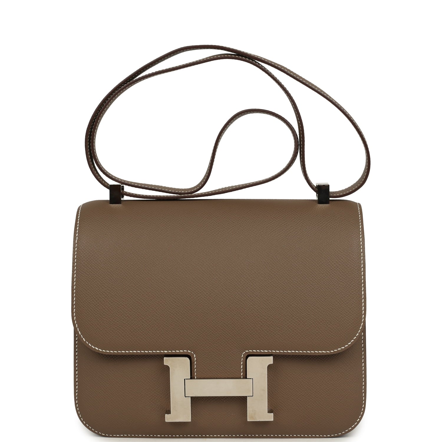 Pre-owned Hermes Constance 24 Etoupe Epsom Palladium Hardware