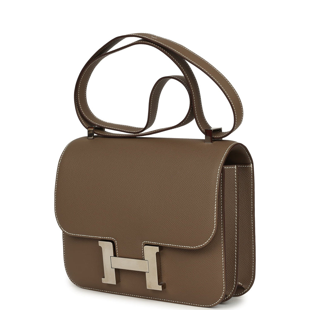 Pre-owned Hermes Constance 24 Etoupe Epsom Palladium Hardware
