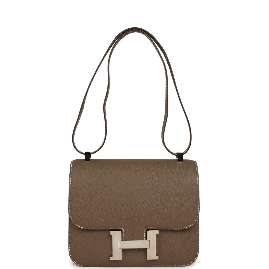 Pre-owned Hermes Constance 24 Etoupe Epsom Palladium Hardware