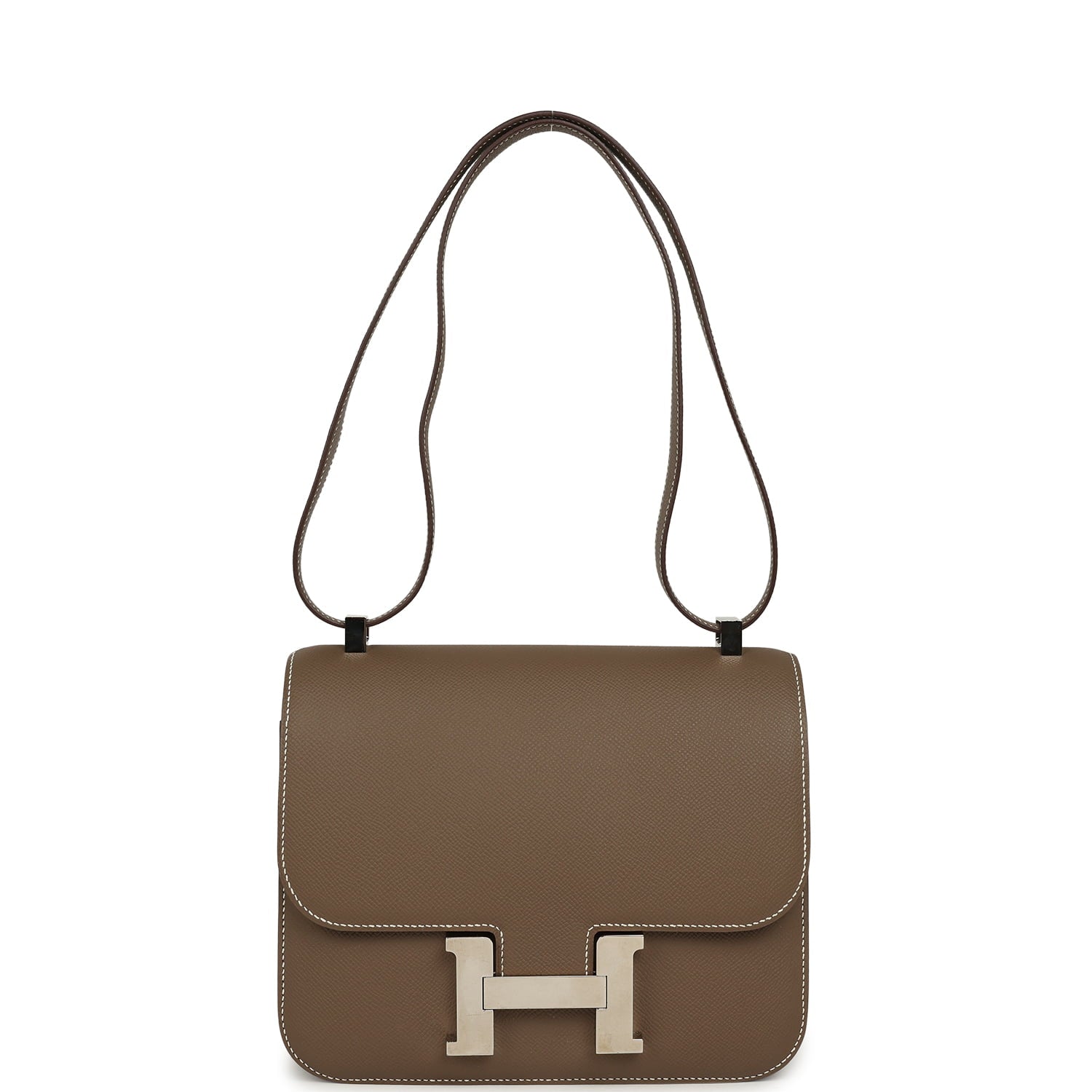 Pre-owned Hermes Constance 24 Etoupe Epsom Palladium Hardware