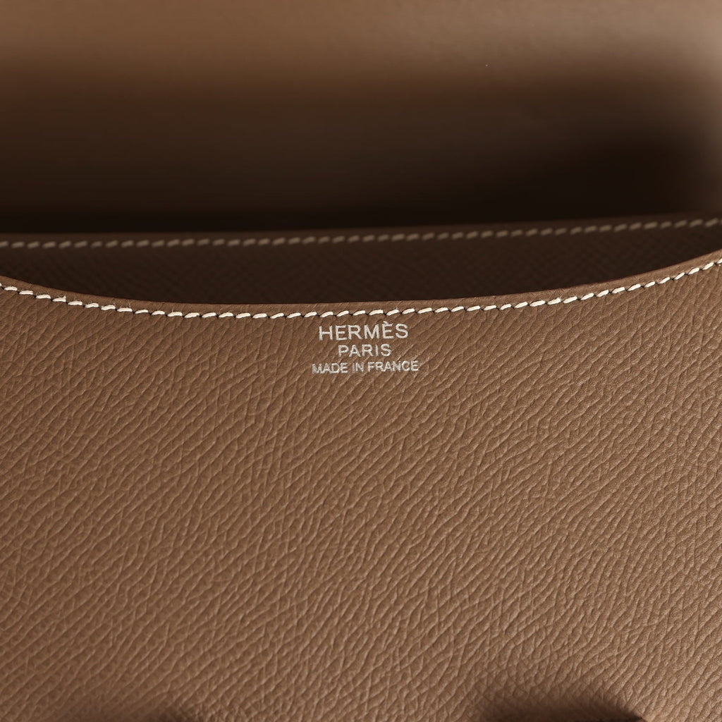 Pre-owned Hermes Constance 24 Etoupe Epsom Palladium Hardware