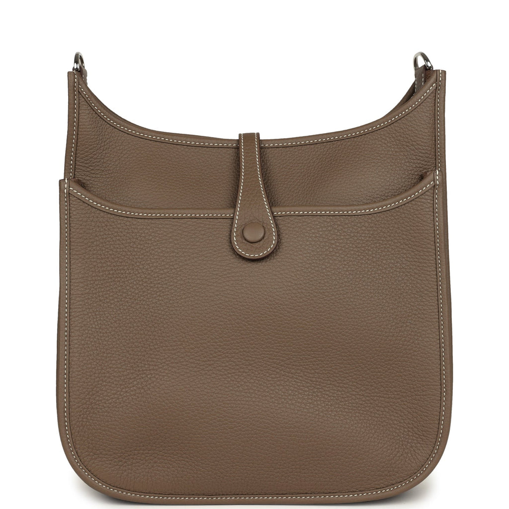 Hermes Evelyne III PM Etoupe Clemence Palladium Hardware