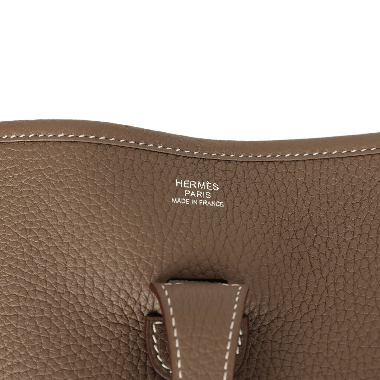 Hermes Evelyne PM Etoupe Clemence Palladium Hardware