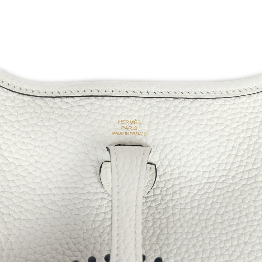 Hermes Evelyne TPM New White Clemence Gold Hardware