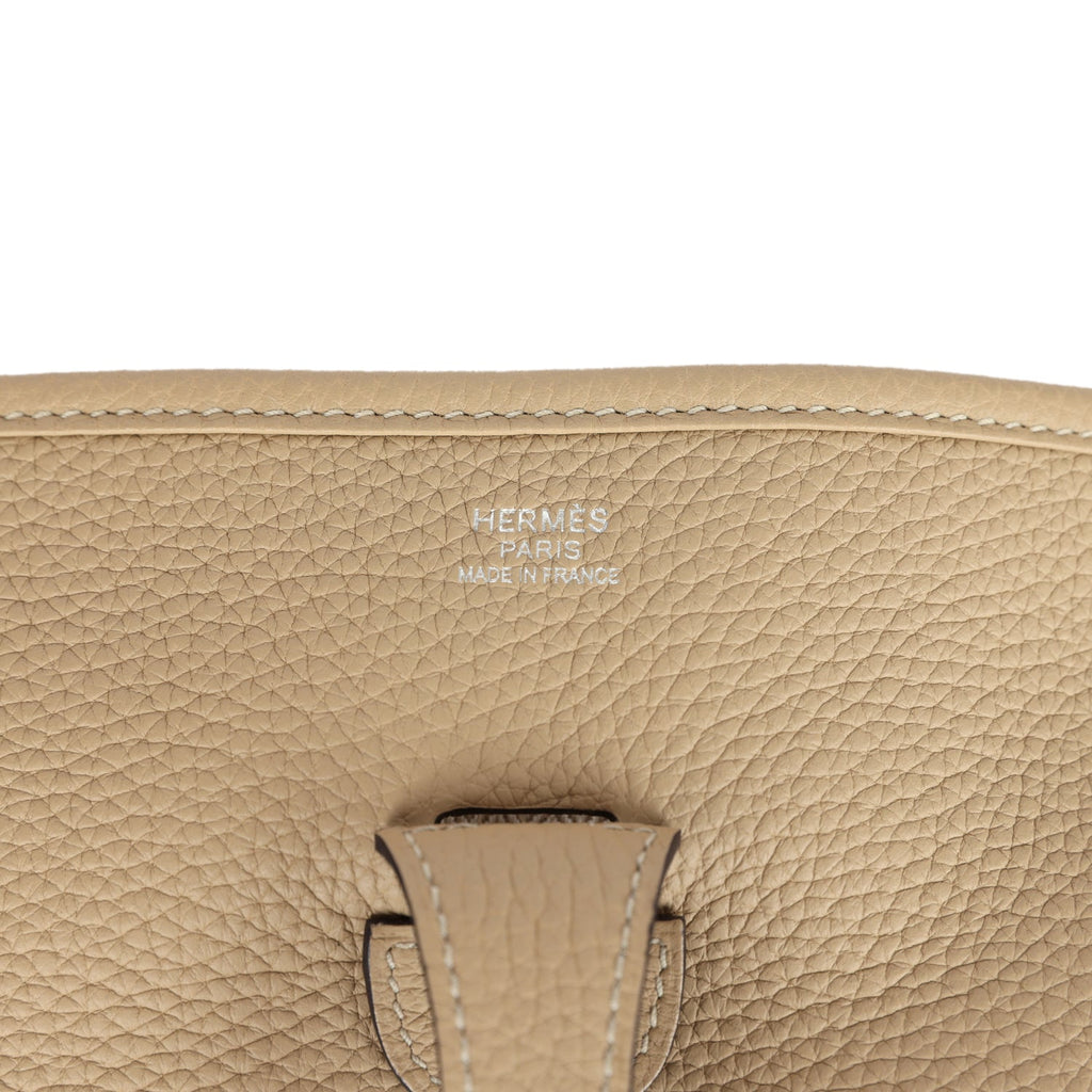 Hermes Evelyne III PM Trench Clemence Palladium Hardware