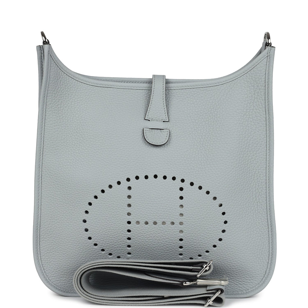 Hermes Evelyne III PM Bleu Glacier Clemence Palladium Hardware