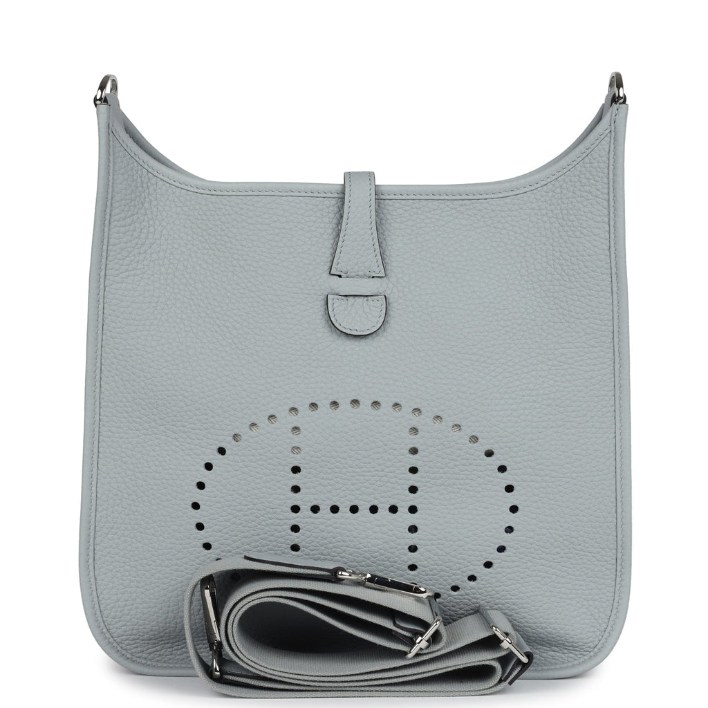 Hermes Evelyne III PM Bleu Glacier Clemence Palladium Hardware