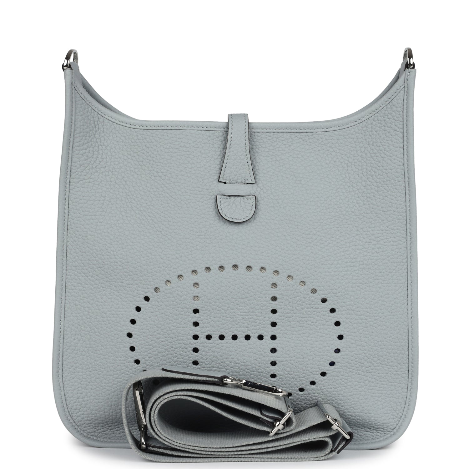 Hermes Evelyne III PM Bleu Glacier Clemence Palladium Hardware