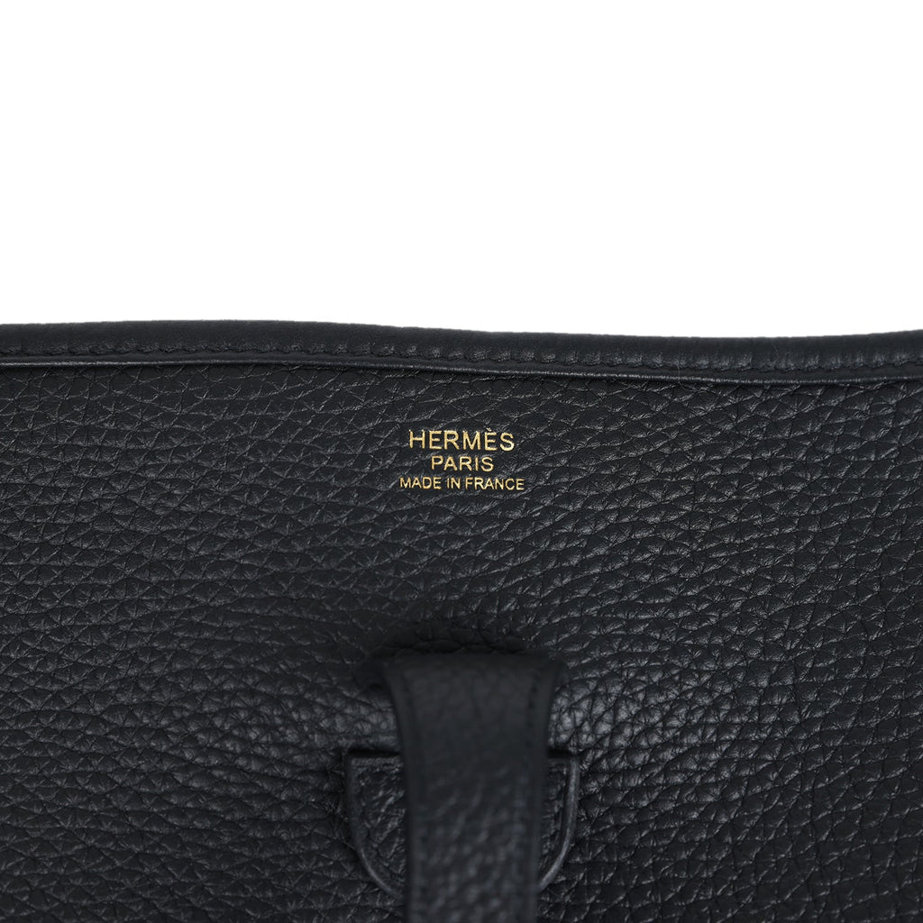 Hermes Evelyne III PM Black Clemence Gold Hardware