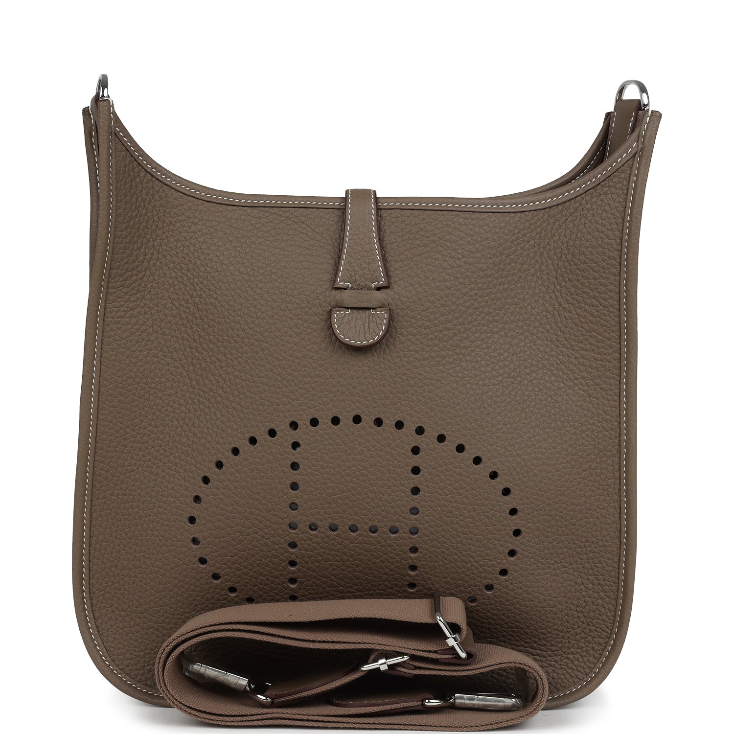 Hermes Evelyne III PM Etoupe Clemence Palladium Hardware