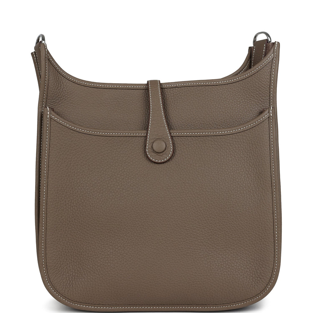 Hermes Evelyne III PM Etoupe Clemence Palladium Hardware