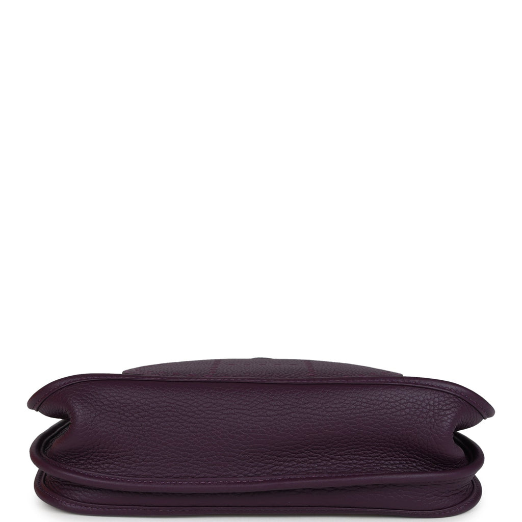 Hermes Evelyne III PM Cassis Clemence and Ecru Toile H Palladium Hardware