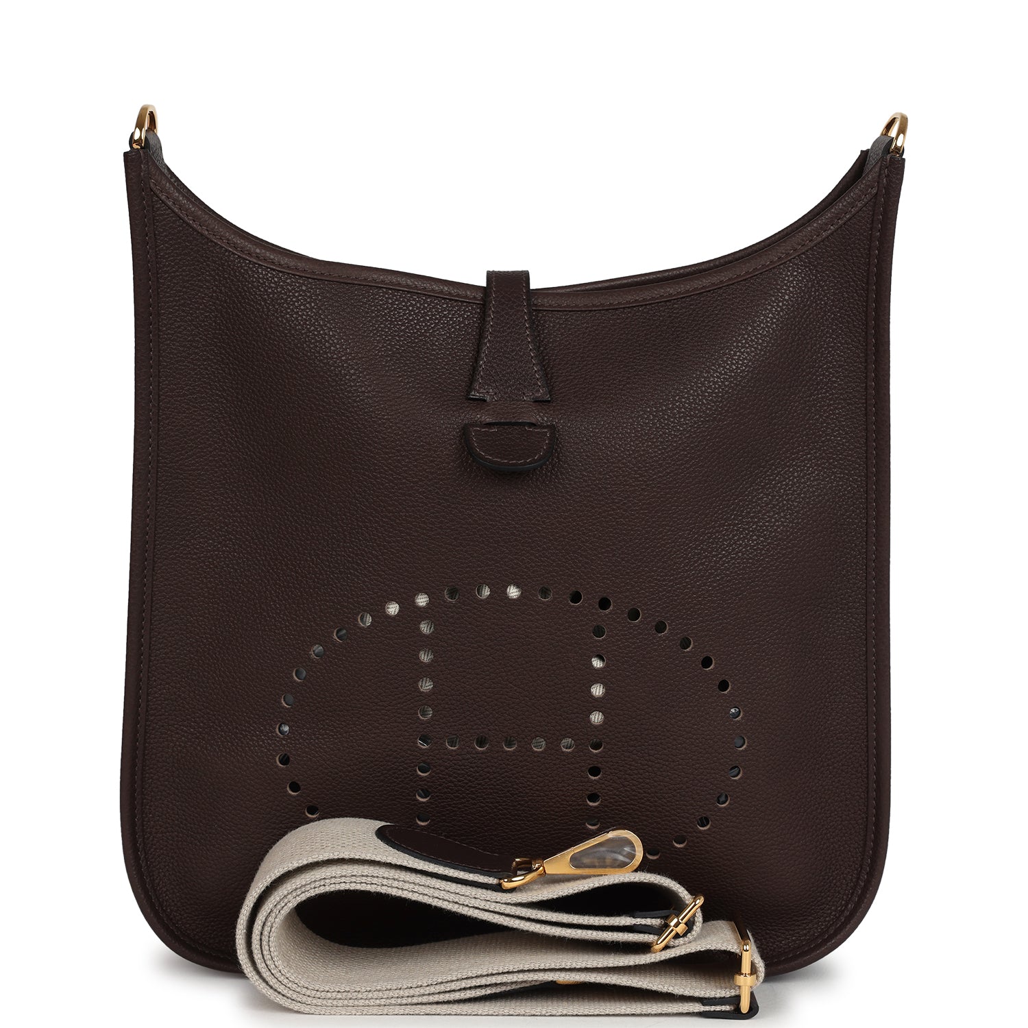 Hermes Evelyne PM Ebene Barenia Faubourg Gold Hardware