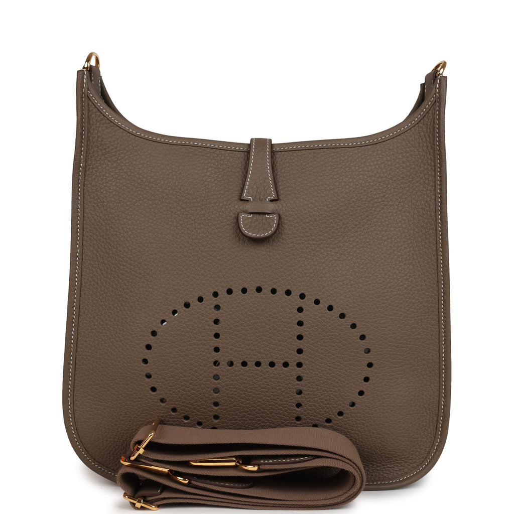 Hermes Evelyne III PM Etoupe Clemence Gold Hardware