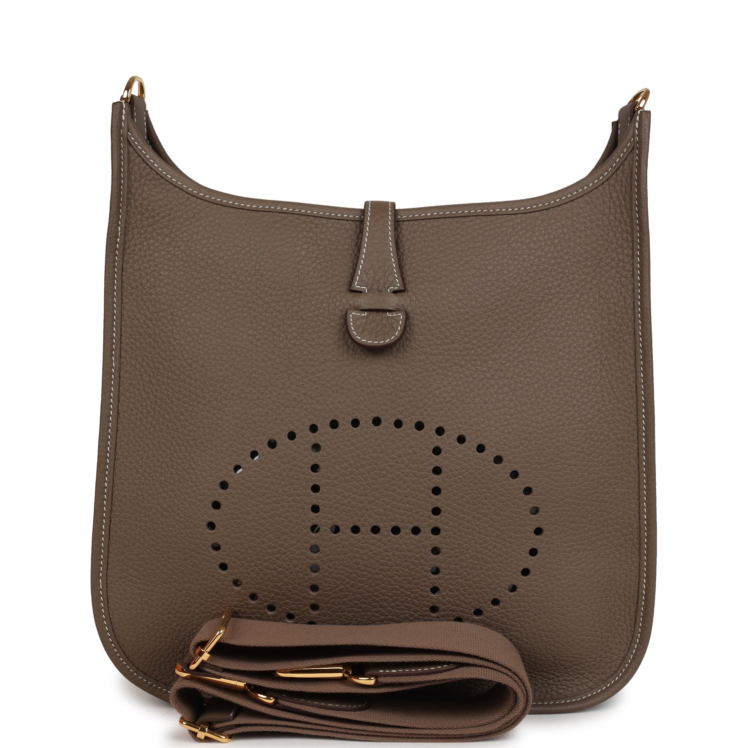 Hermes Evelyne III PM Etoupe Clemence Gold Hardware