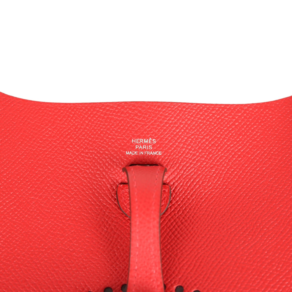 Hermes Evelyne Sellier TPM Rouge Radieux Epsom Palladium Hardware