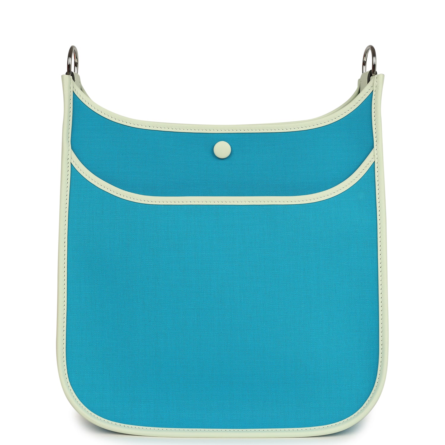 Hermes Neo Evelyne PM Bleu Azteque Officier Canvas and Vert Fizz Swift Palladium Hardware