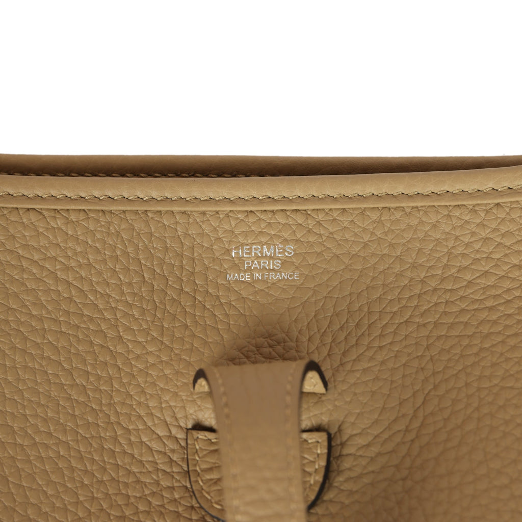 Hermes Evelyne III PM Poussiere Clemence Palladium Hardware