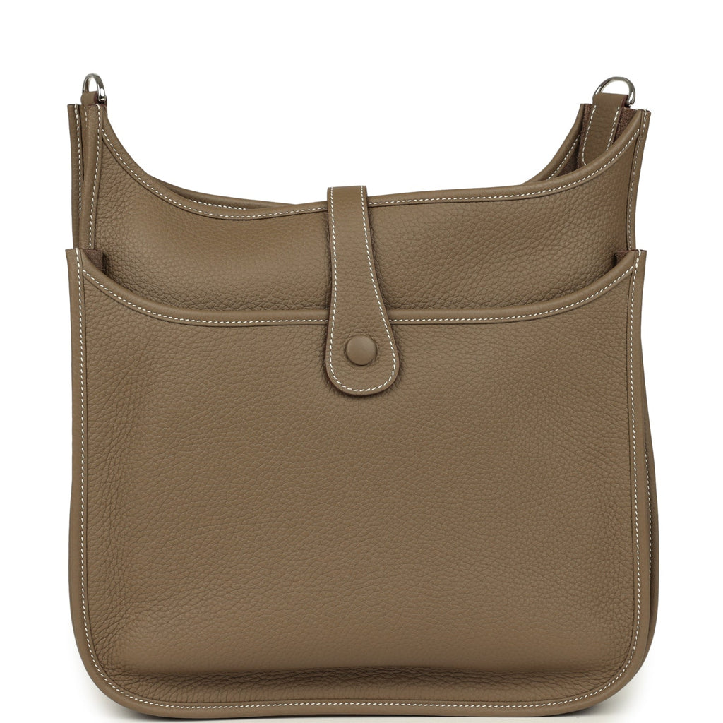 Hermes Evelyne III GM Etoupe Clemence Palladium Hardware