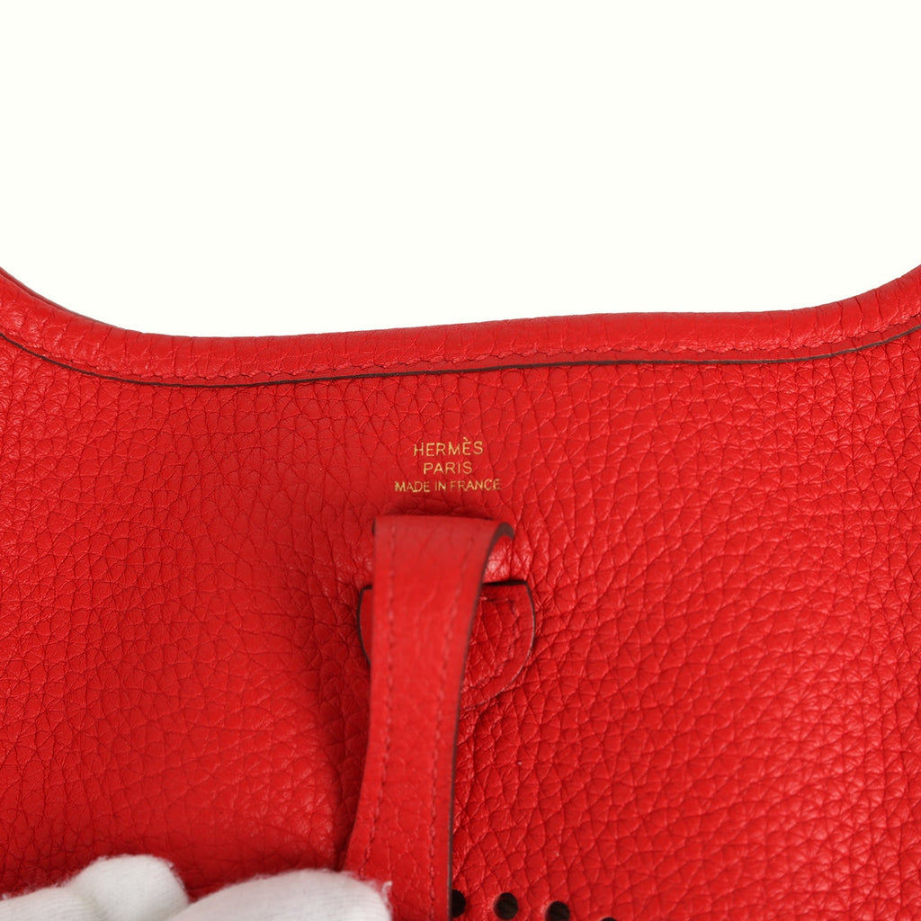 Hermes Evelyne TPM Rouge De Coeur Clemence Gold Hardware