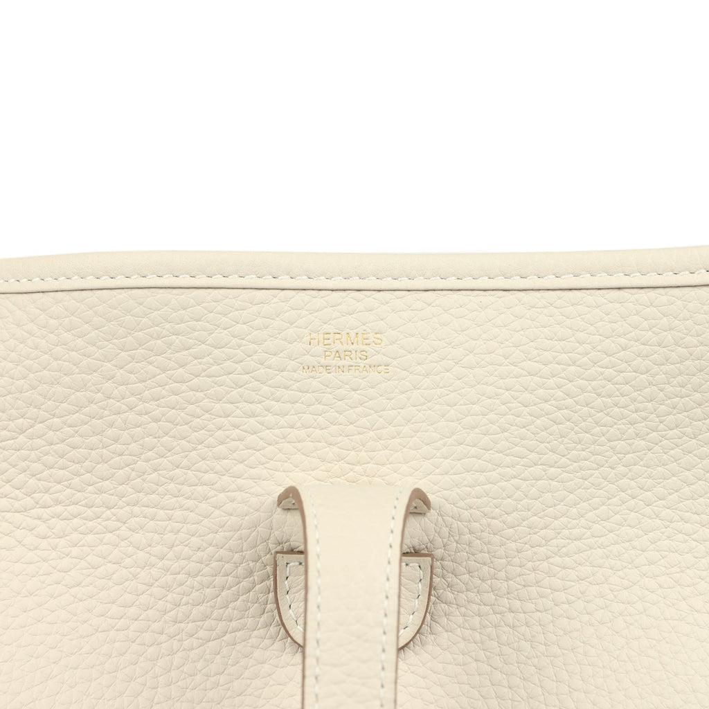 Hermes Evelyne III PM Craie Clemence Gold Hardware