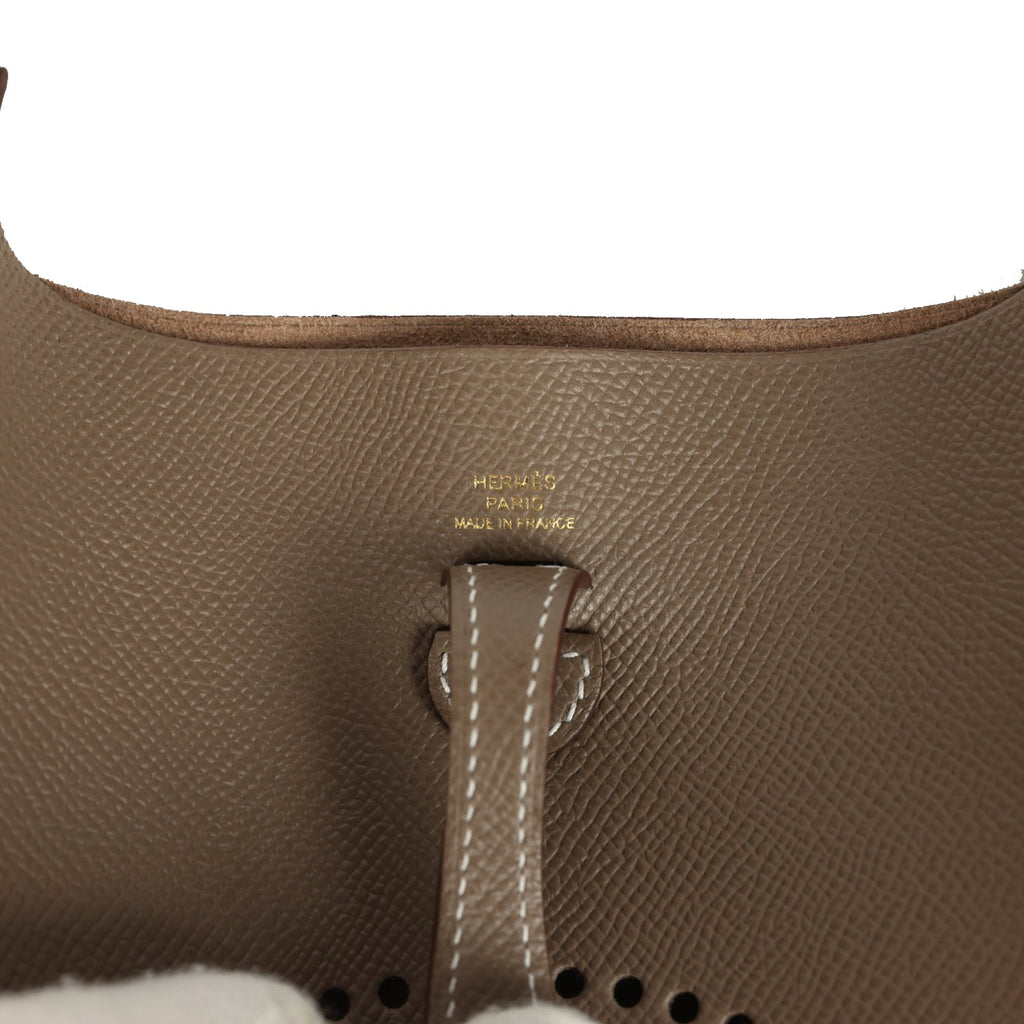 Hermes Evelyne Sellier TPM Etoupe Epsom Gold Hardware