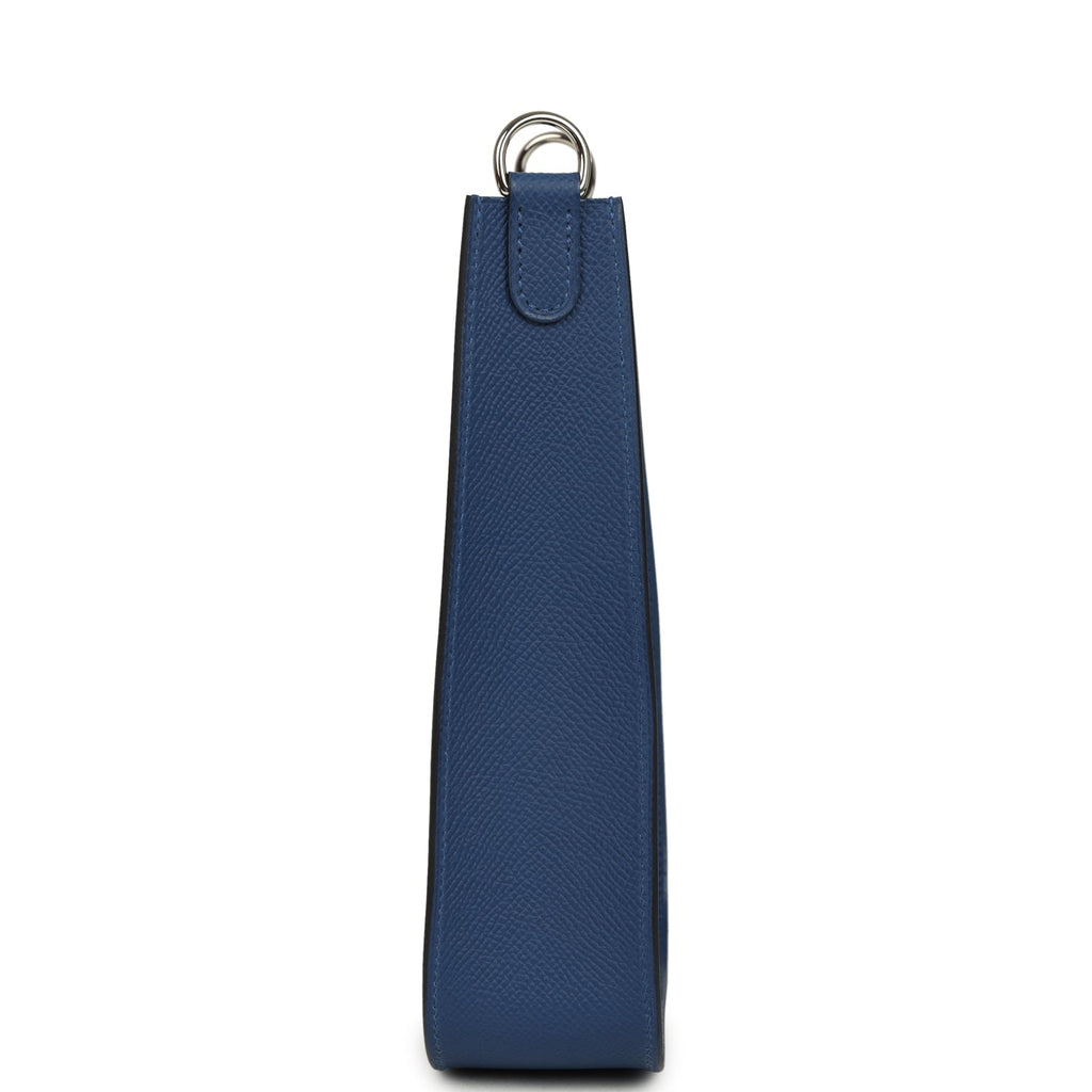 Hermes Evelyne Sellier TPM Bleu Tie Epsom Palladium Hardware