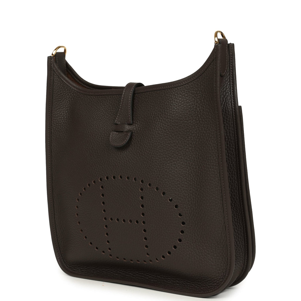 Hermes Evelyne III PM Ebene Clemence Gold Hardware
