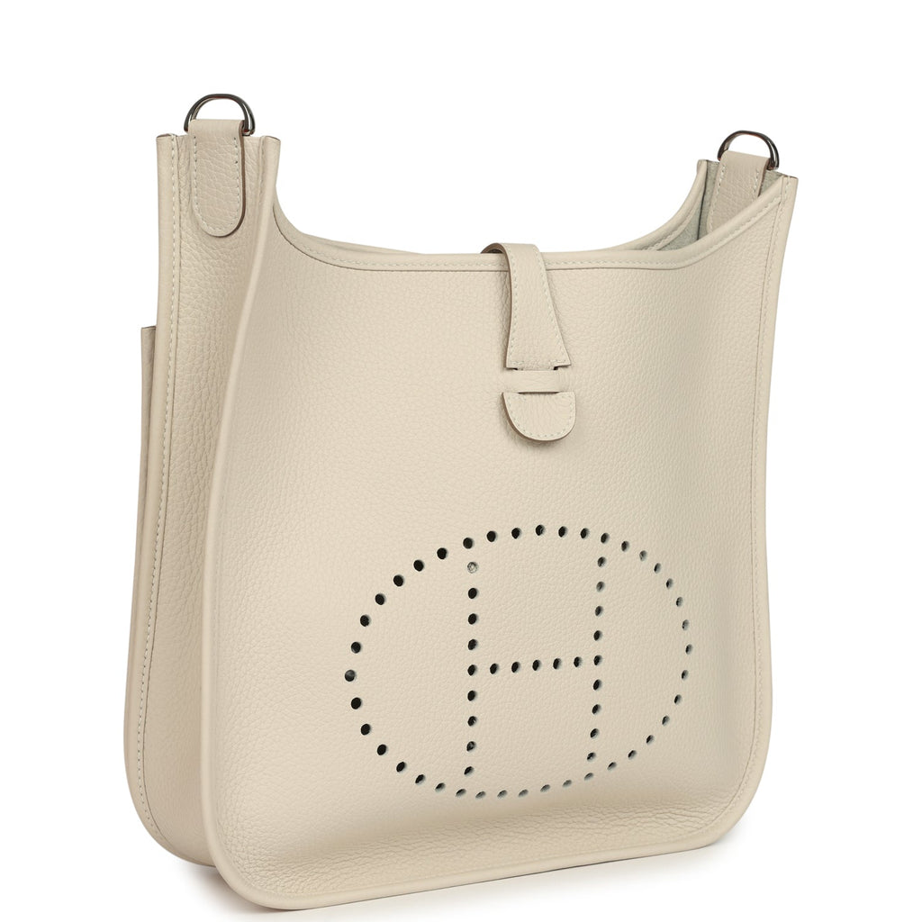 Hermes Evelyne III PM Craie Clemence Palladium Hardware