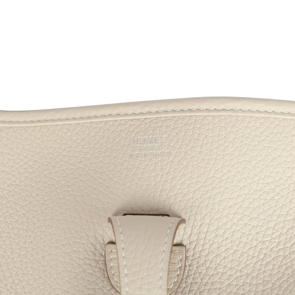Hermes Evelyne III PM Craie Clemence Palladium Hardware