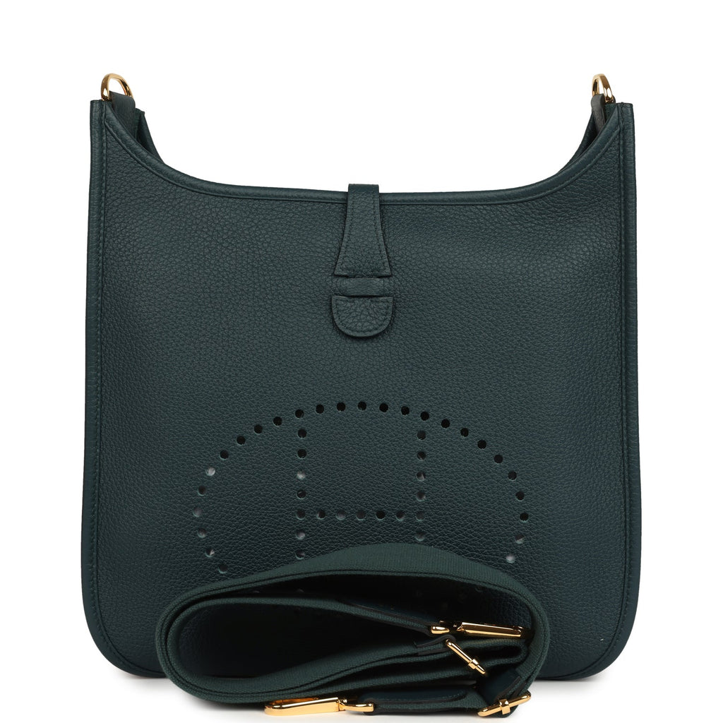 Hermes Evelyne III PM Vert Cypress Clemence Gold Hardware