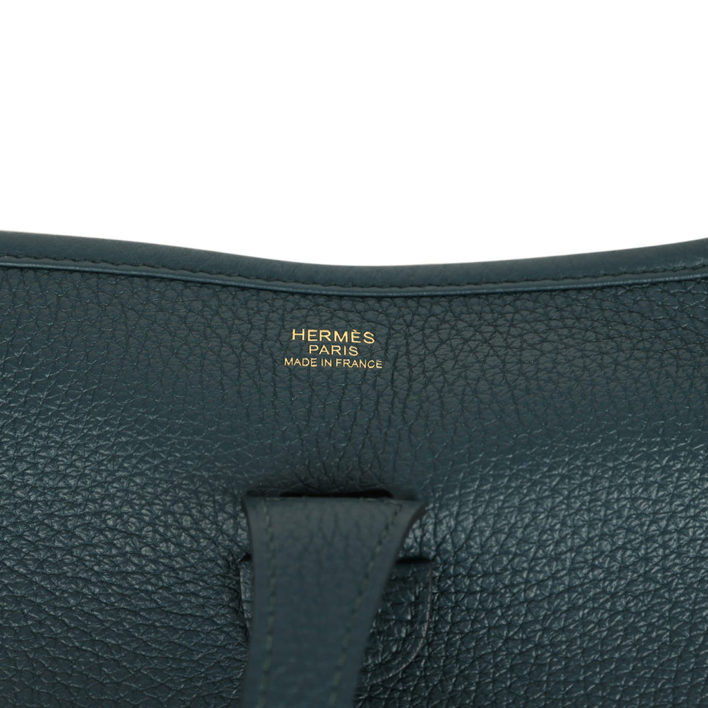Hermes Evelyne III PM Vert Cypress Clemence Gold Hardware