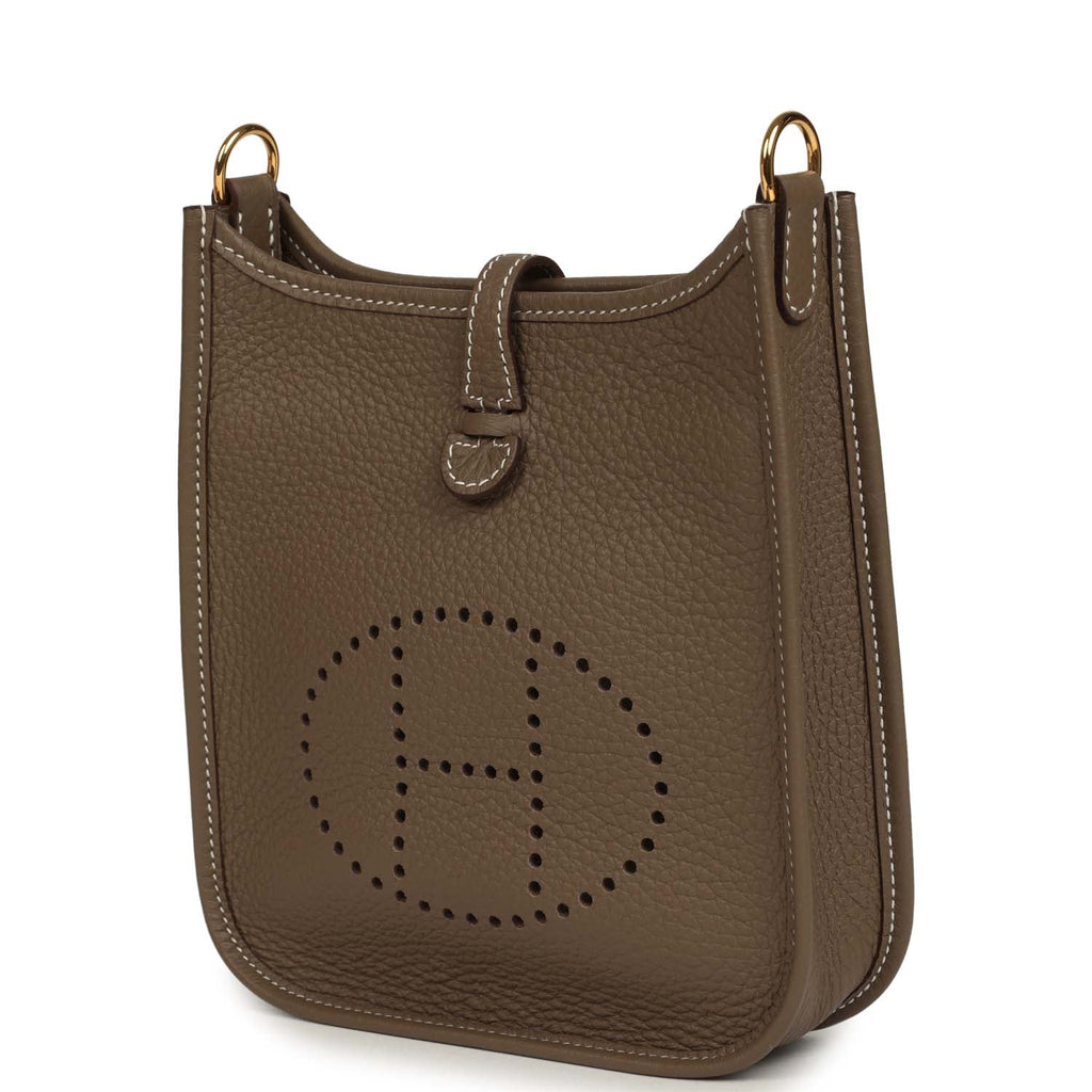 Pre-owned Hermes Evelyne TPM Etoupe Clemence Gold Hardware