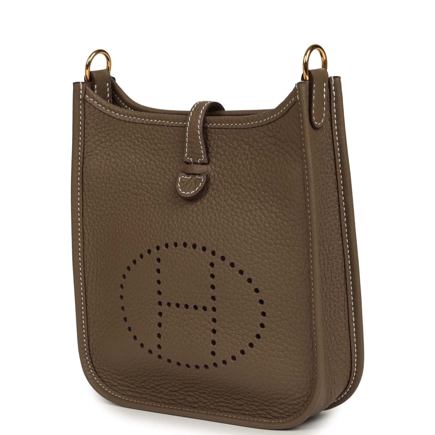 Pre-owned Hermes Evelyne TPM Etoupe Clemence Gold Hardware