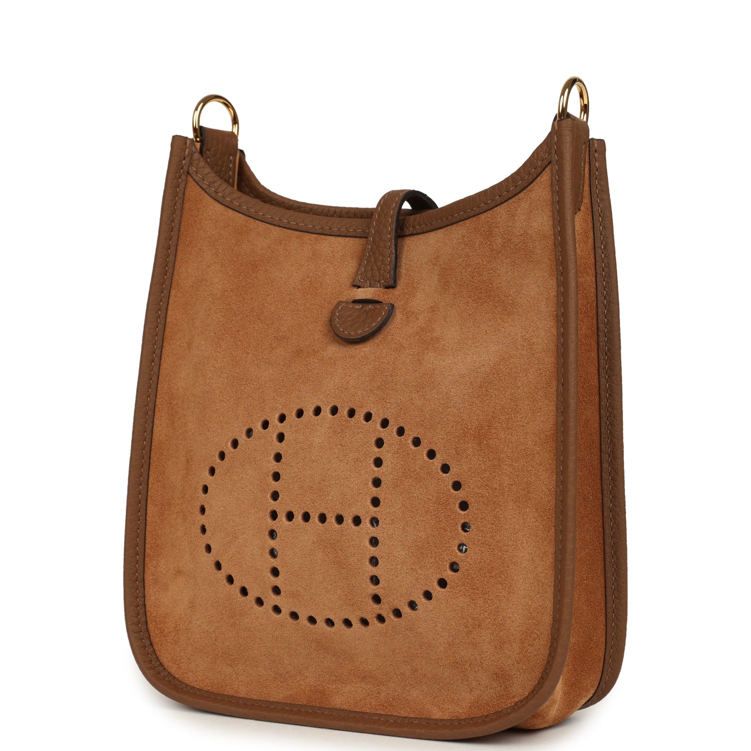 Hermes Evelyne TPM Chamois Grizzly and Alezan Clemence Gold Hardware