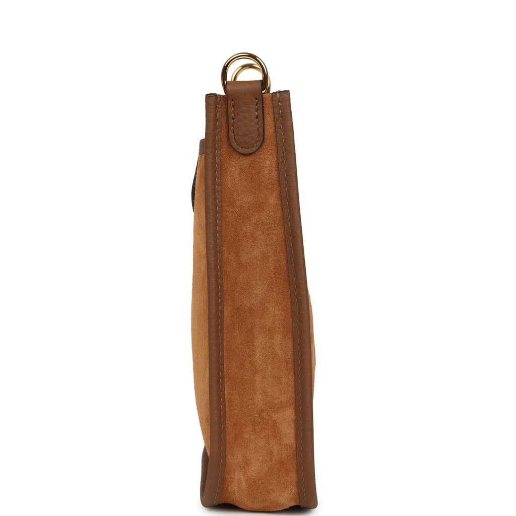 Hermes Evelyne TPM Chamois Grizzly and Alezan Clemence Gold Hardware