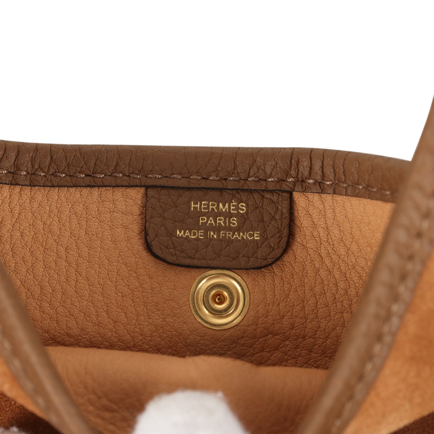 Hermes Evelyne TPM Chamois Grizzly and Alezan Clemence Gold Hardware