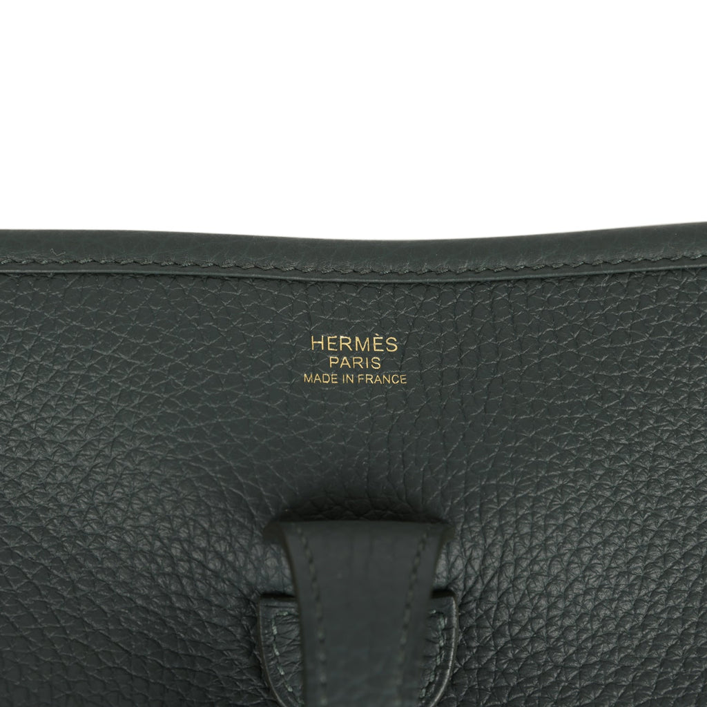 Hermes Evelyne III PM Vert Mangrove Clemence Gold Hardware