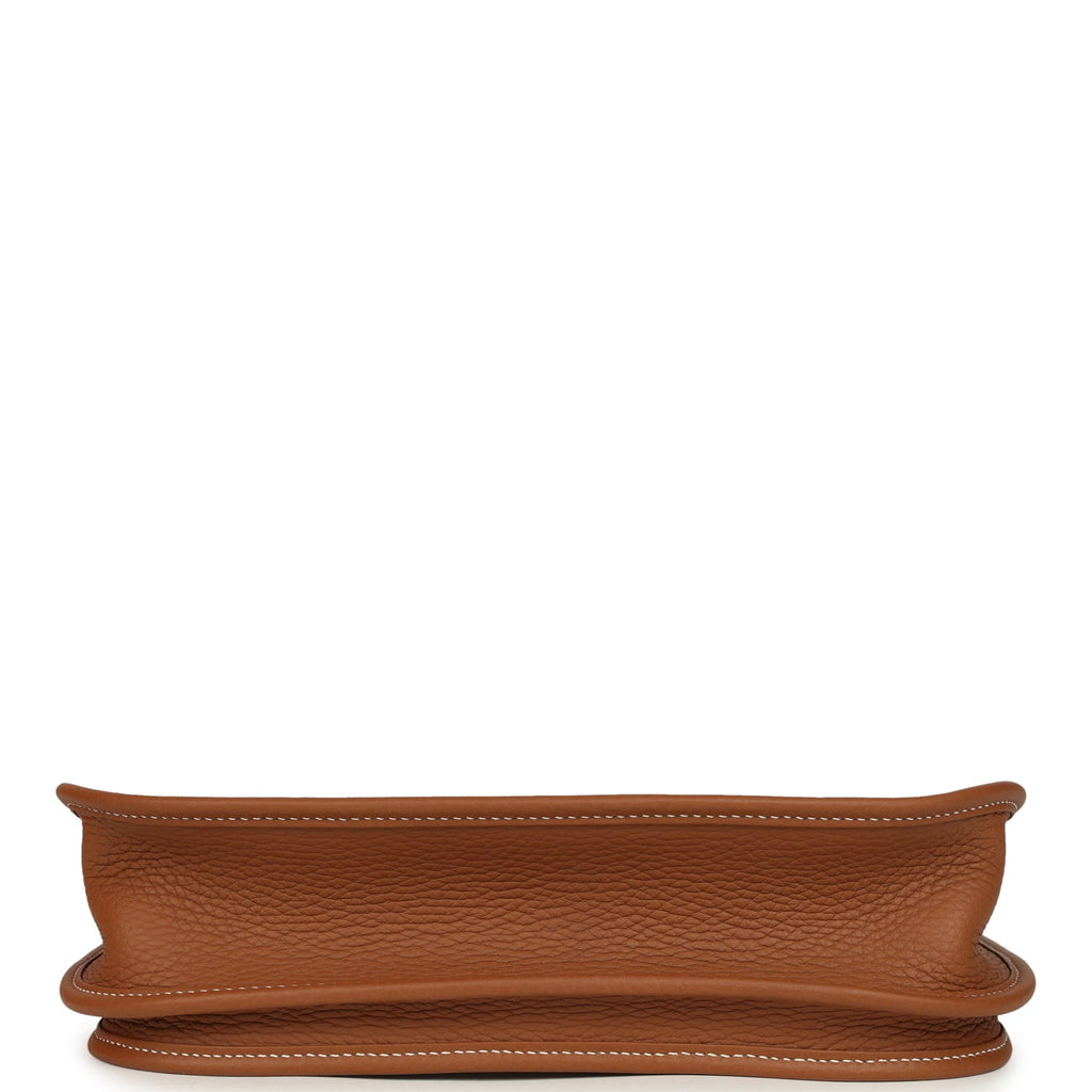 Hermes Evelyne III PM Gold Clemence and Ecru Toile H Canvas Gold Hardware