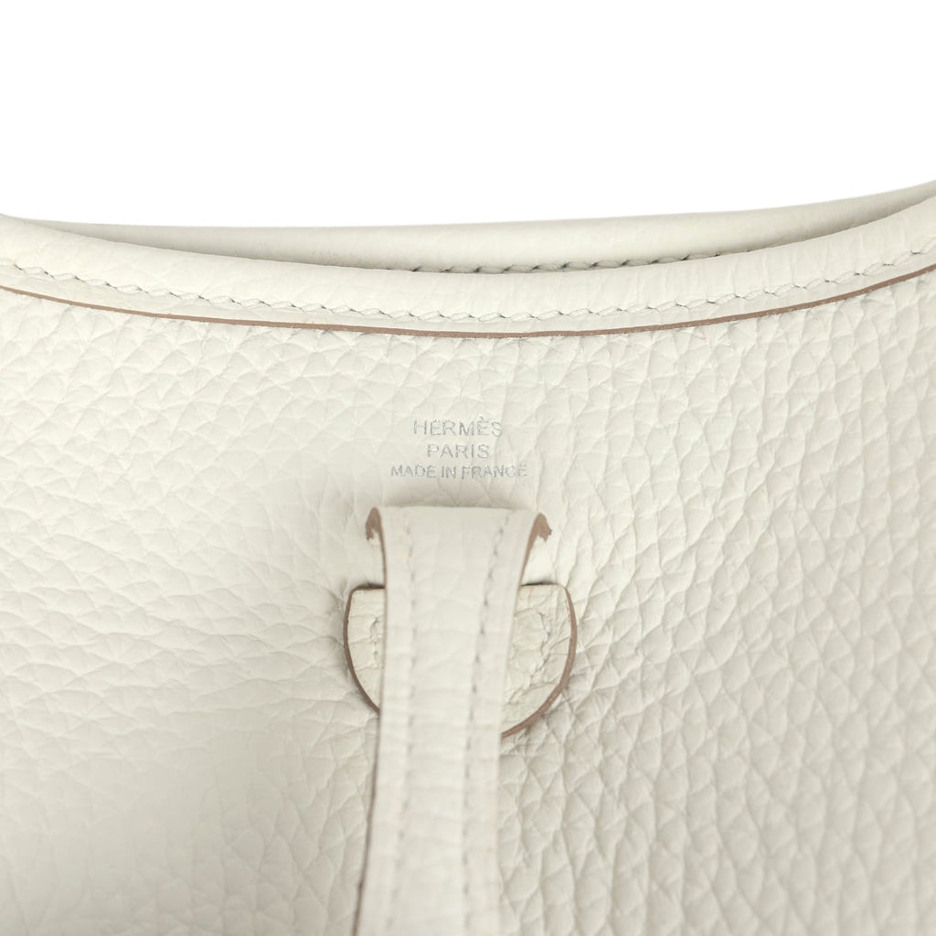 Hermes Evelyne TPM White Clemence Palladium Hardware