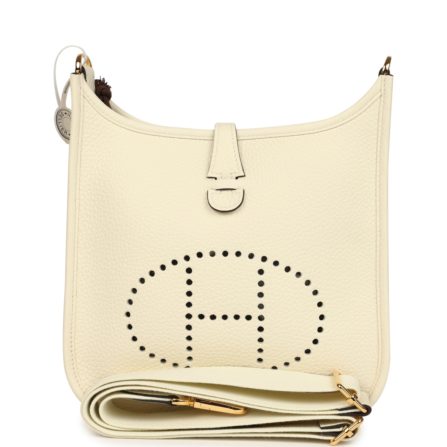 Hermes Evelyne 23 Cream Clemence Gold Hardware