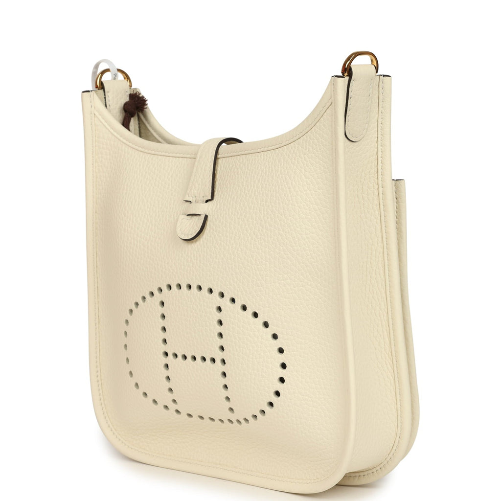 Hermes Evelyne 23 Cream Clemence Gold Hardware