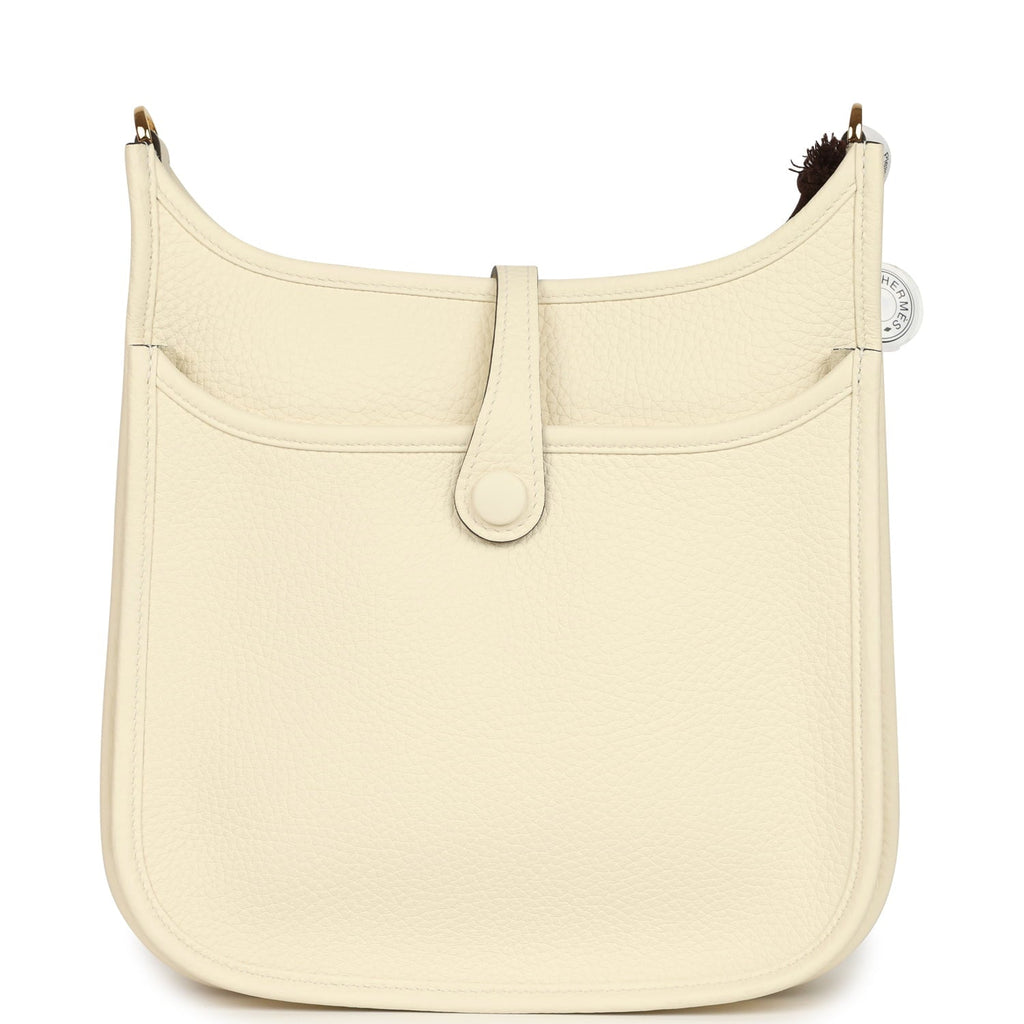 Hermes Evelyne 23 Cream Clemence Gold Hardware