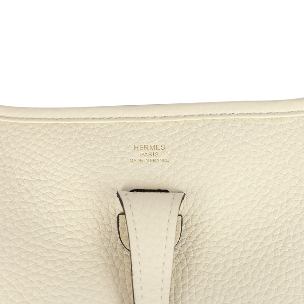 Hermes Evelyne 23 Cream Clemence Gold Hardware