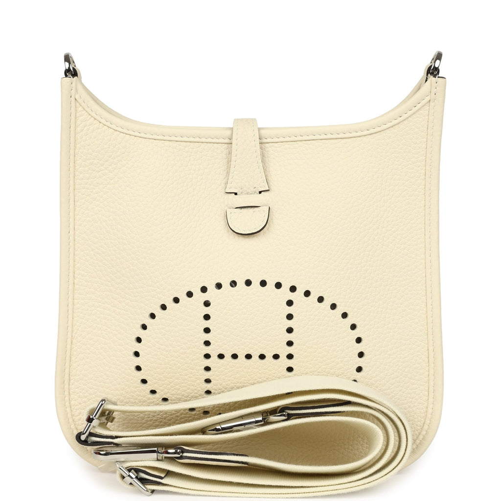 Hermes Evelyne 23 Cream Clemence Palladium Hardware